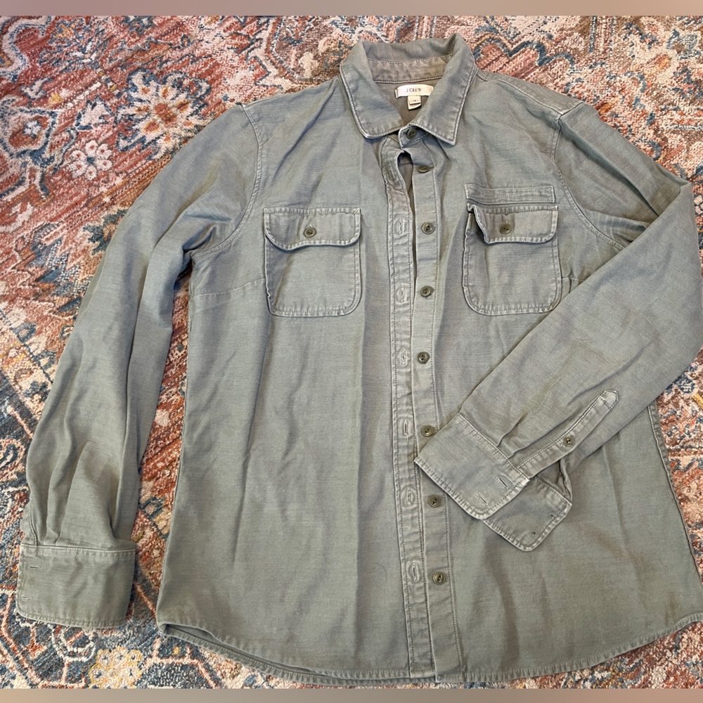 J. Crew green utility shirt, size 12